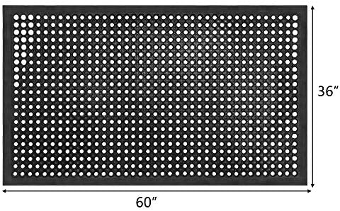 ROVSUN Rubber Floor Mat with Holes, Anti-Fatigue/Non-Slip Drainage Mat - Image 7