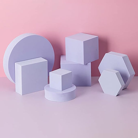 8PCS Geometric Cube Photo Props Set, Hard Foam Photography Background Props by Yiemoge