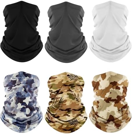 Fuinloth Neck Gaiter, 6 Pack Cooling UV Protection Bandana Face Mask Gator by fuinloth