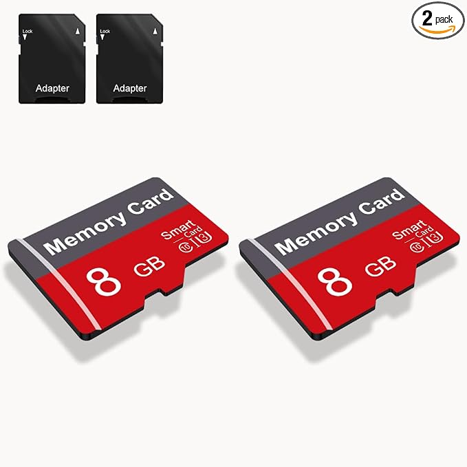 2 Pack Memory Card 8GB with Adapter, High Speed TF Card, UHS-I C10 A1 Memory TF by Unknown