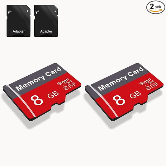2 Pack Memory Card 8GB with Adapter, High Speed TF Card, UHS-I C10 A1 Memory TF by Unknown