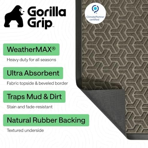 GORILLA GRIP WeatherMAX Door Mat, Indoor Outdoor Use - Image 2