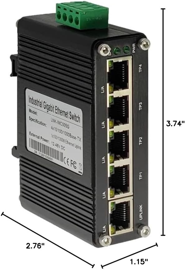 Mini Industrial 5-Port Gigabit Ethernet Switch - Image 7