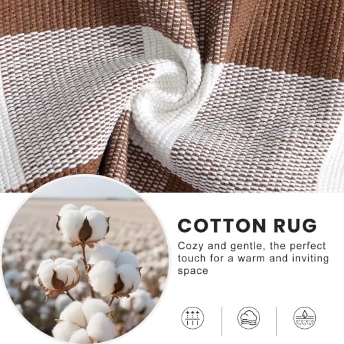 OLANLY Fall Door Mat, Buffalo Plaid Rug, Coffee & White Checkered - Image 6