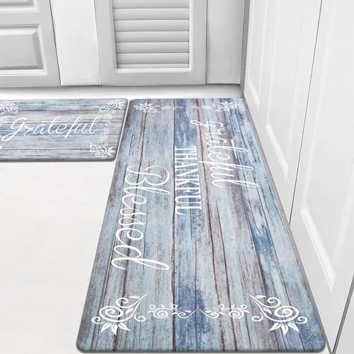 HEBE Anti Fatigue Kitchen Mat Set of 2, Cushioned Kitchen Mats by HEBE