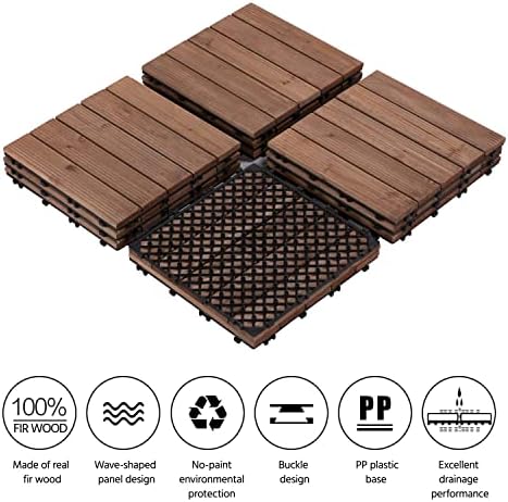 Yaheetech 33PCS Interlocking Deck Tiles Outdoor Patio Floor - Image 4
