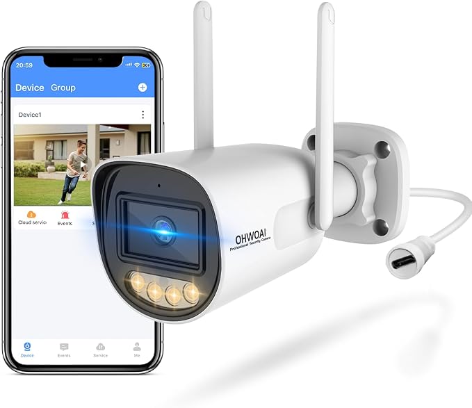 OHWOAI 《Dual Band WiFi & IP65 Waterproof》Wireless Outdoor Security Camera by OHWOAI