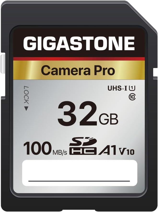 【5-Years Data Recovery】 GIGASTONE 32GB SD Card, Camera Pro, UHS-I A1 V10 SDHC by Gigastone