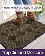 DEXI Front Door Mat Outside Entrance 48x72 Rubber Entry Doormat Brown - Image 6
