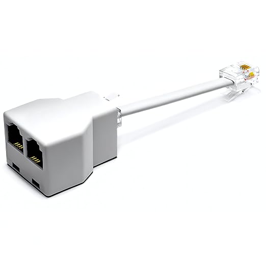 Phone Splitter for Landline, RJ11 Phone Jack Splitter 2-Way Adapter, Telephone by RetailAndBulk