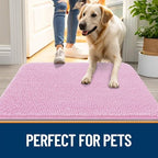 OLANLY Dog Door Mat for Muddy Paws 47x24, Super Absorbent Chenille Mud Mat - Image 6