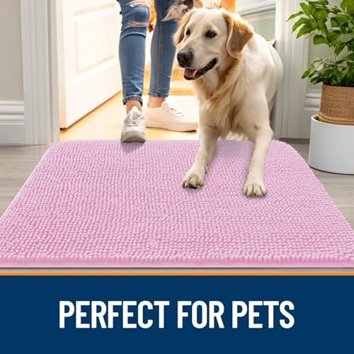 OLANLY Dog Door Mat for Muddy Paws 47x24, Super Absorbent Chenille Mud Mat - Image 6