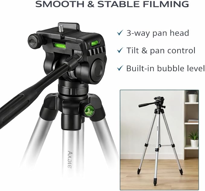 Acuvar 50” Phone Tripod with Rotating Mount – Vertical & Horizontal Filming - Image 5
