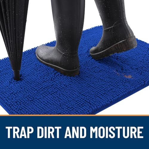 OLANLY Dog Door Mat for Muddy Paws 59x35, Super Absorbent Chenille Mud Mat - Image 2