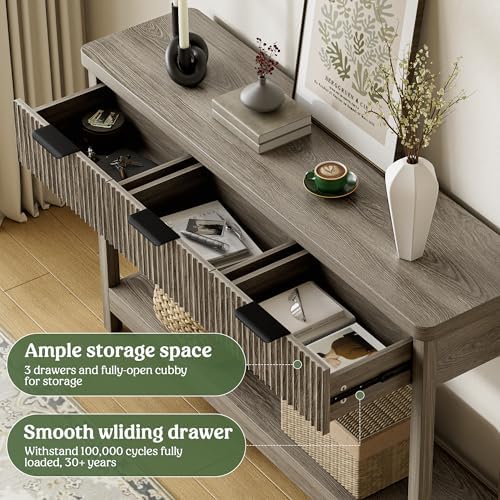 Lulive Fluted Console Table, 51 Inch Entryway Table - Image 5