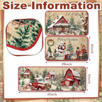 SATINIOR 3 Pcs Vintage Christmas Kitchen Rug and Mat Set Non Slip Floor Mat - Image 3