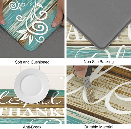 HEBE Anti Fatigue Kitchen Mat Set of 2, Cushioned Kitchen Mats - Image 4