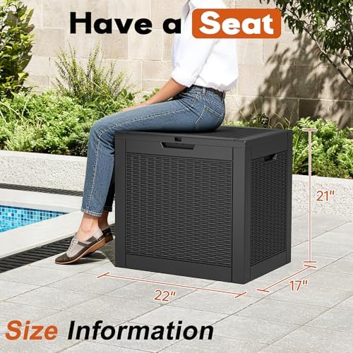 Outdoor Storage Box, Resin Deck Boxes Indoor and outdoor, Waterproof Storage - Image 2
