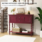ARTPOWER Console Table with 2 Drawers, Retro Entryway Table with 2 Door - Image 6