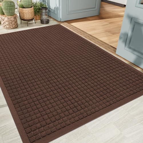Front Door Mat Outside Entrance, Sturdy Indoor Outdoor Doormat 60x48 by HOMEK