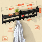 35'' Long Black Coat Rack Wall Mount - Image 3
