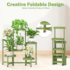 iDavosic.ly 6 Tier Folding Plant Stand Indoor Outdoor, Plastic Tray - Image 3