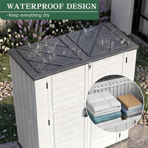 Outdoor Storage Shed Resin Waterproof Storage Cabinet - Image 3