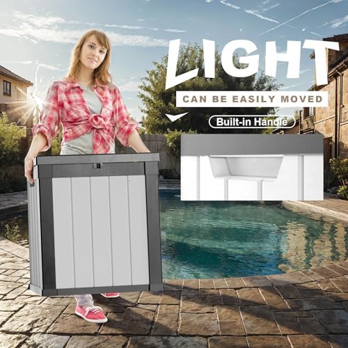 PatioZen 50 Gallon Resin Deck Box, Lockable Outdoor Storage Box - Image 6