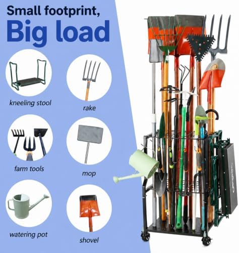 UU-Major Garden Tool Organizer for Garage Corner, Free Standing Yard Tools Rack - Image 3