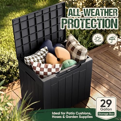 Devoko 29 Gallon Deck Box, Waterproof Resin Outdoor Storage Box - Image 7