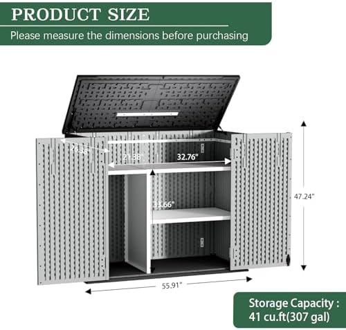 Outdoor Storage Shed Resin Waterproof Storage Cabinet - Image 2