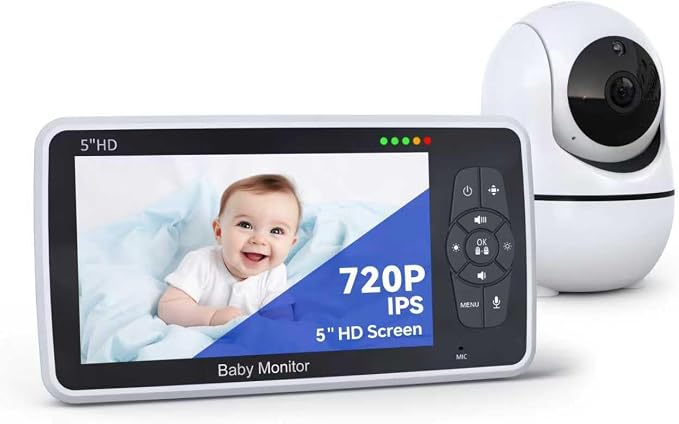 Baby Monitor with Camera and Audio, 4000mAh Long Battery Life, Pan-Tilt-Zoom by ZIOKOU