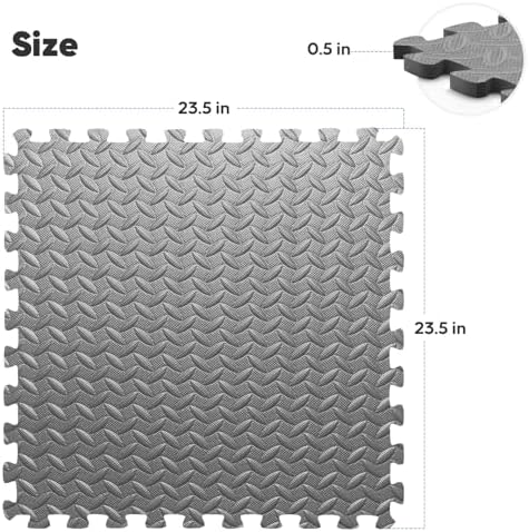 12 Pack 48 sqft Home Gym Mat, Puzzle Exercise Mat, EVA Interlocking Foam Floor - Image 2