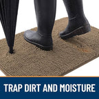 OLANLY Dog Door Mat for Muddy Paws 36x24, Super Absorbent Chenille Mud Mat - Image 2