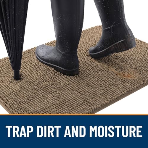 OLANLY Dog Door Mat for Muddy Paws 36x24, Super Absorbent Chenille Mud Mat - Image 2