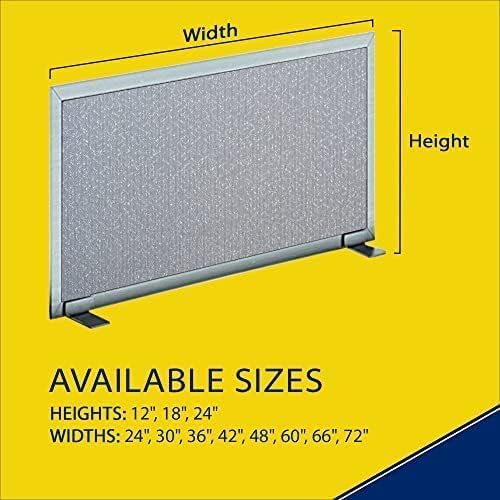 OBEX Acoustical Free Standing Privacy Screen, Cubicle Accessories Desk Privacy Panel, Desk Dividers for Office, Office Furniture Partitions Portable Sound Proof Dividers, 18" x 48", Overcast
