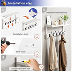 Oraich Wall Hooks with Shelf, Coat Rack Wall Mount - Image 5