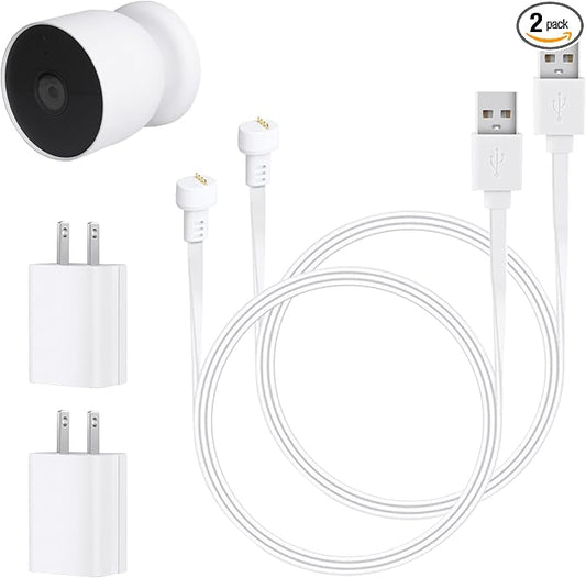 Power Cable with Adapter Compatible with Google Nest Cam Outdoor or Indoor by delilyn