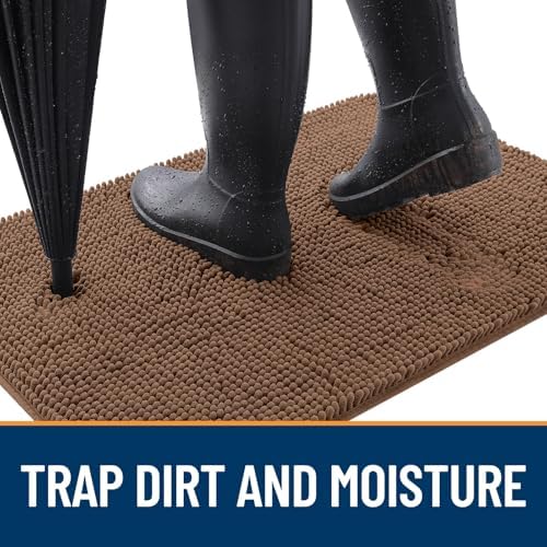 OLANLY Dog Door Mat for Muddy Paws 50x30, Super Absorbent Chenille Mud Mat - Image 2