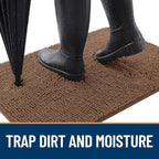 OLANLY Dog Door Mat for Muddy Paws 50x30, Super Absorbent Chenille Mud Mat - Image 2