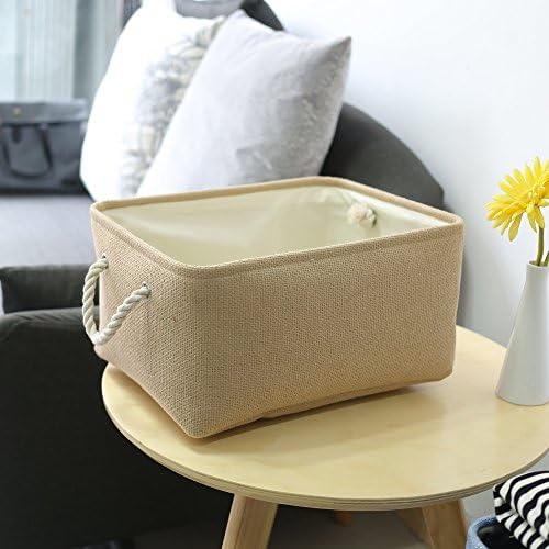 TheWarmHome Decorative Basket Rectangular Fabric Storage Bin Organizer Basket - Image 3