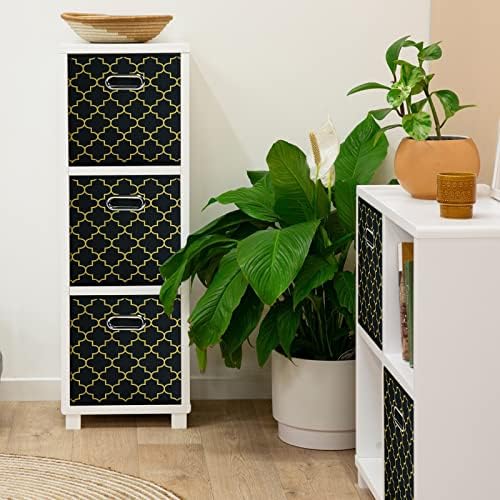 Black Foldable Storage Cubes Bins, Fabric Storage Box Cubes Organizer Baskets - Image 4
