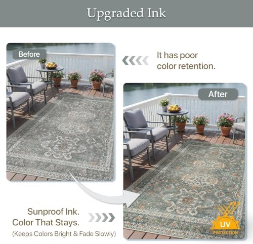 GENIMO 5x8 Outdoor Rug, Washable - Image 5