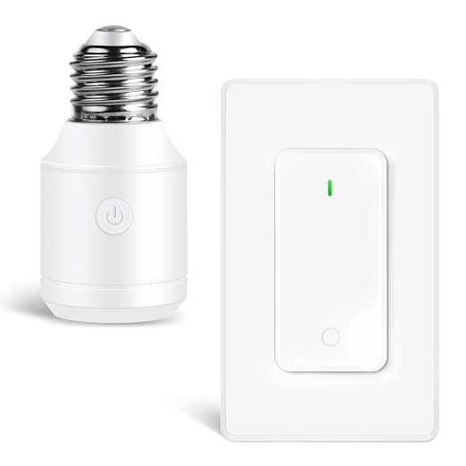Greencycle Remote Control Light Bulb Socket, Max 500W LED, Wireless Wall Light by greencycle