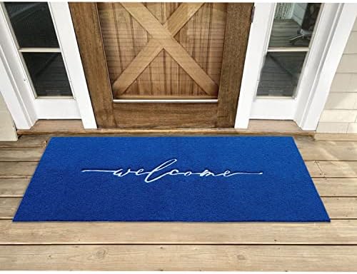 AAZZKANG Blue Door Mat Outdooor Entrance Welcome Doormat Long 18"x48" - Image 7