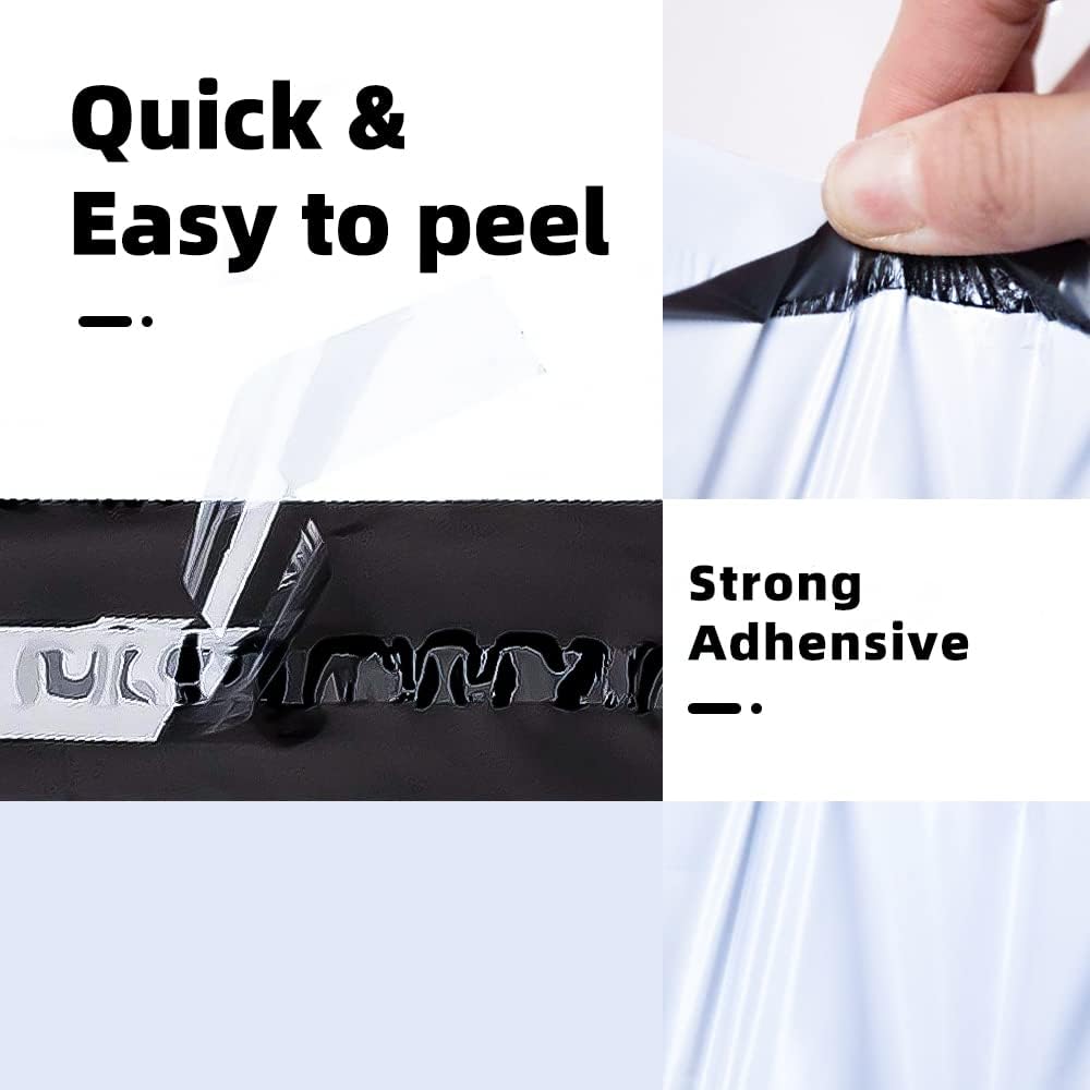 POLYSELLS Poly Mailers Shipping Envelopes, Strong Adhesive Sealing, Waterproof, and Tear-resistant Postal Mailing Bags for Clothing, Books, and Accessories (White, 100, 7.5" X 10.5")