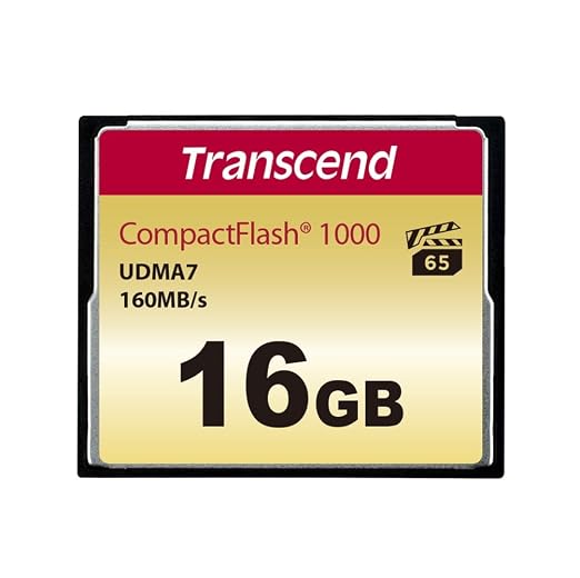Transcend 16GB CF1000, CompactFlash Memory Card, UDMA 7, High Speed, by Transcend