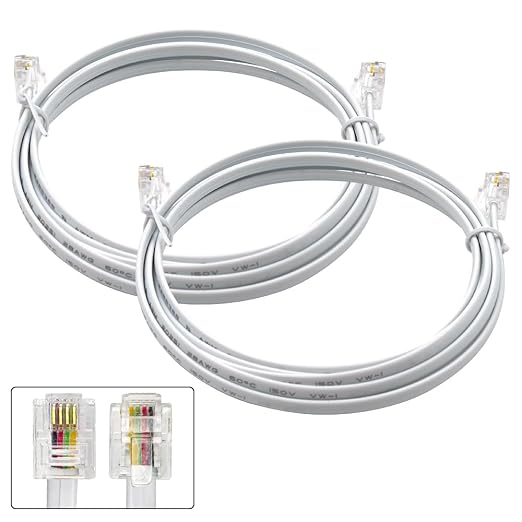 Phone Cable 6 Feet Telephone Line Cord by XANHAM