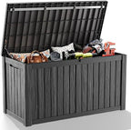 PatioZen 180 Gallon Deck Box, Resin Outdoor Storage Box by OutdoorLivingPerfected