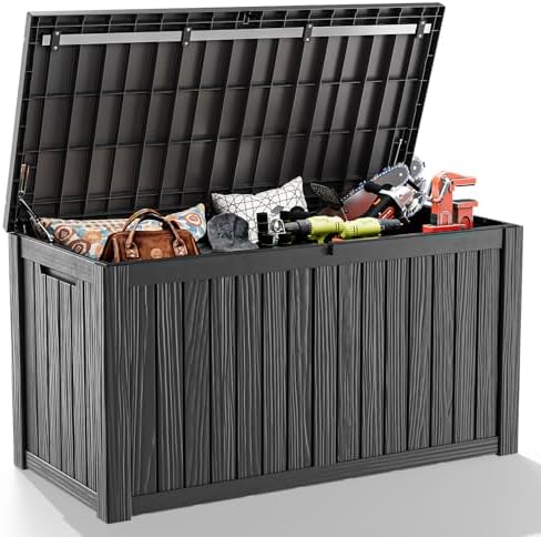 PatioZen 180 Gallon Deck Box, Resin Outdoor Storage Box by OutdoorLivingPerfected